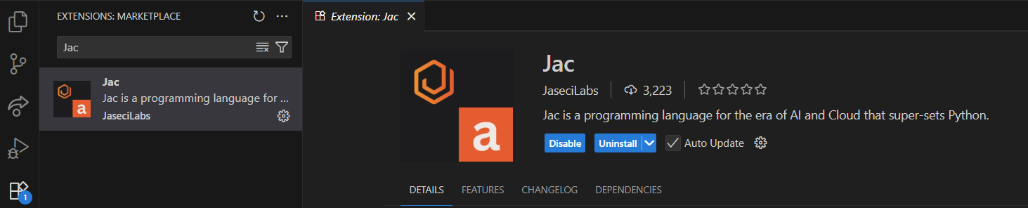 Jac Extension Page